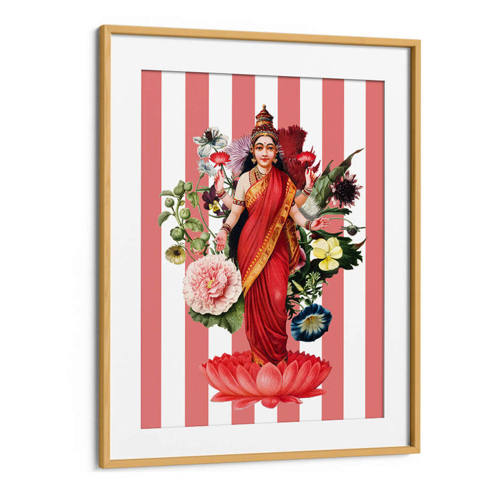 LAKSHMI A FLORAL TRIBUTE , INDIAN ART PAINTINGS