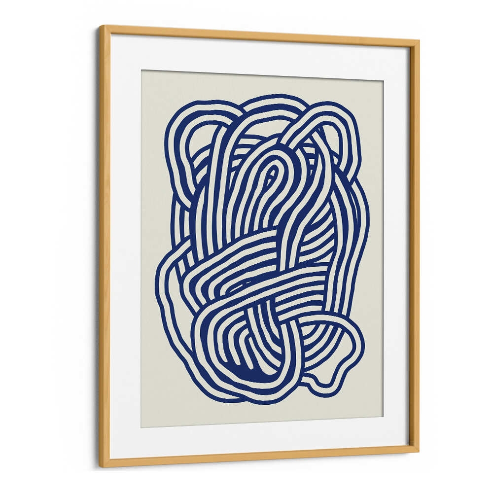 LINE ART ORGANIC SHAPE IN BLUE III , LINE ART PAINTINGS