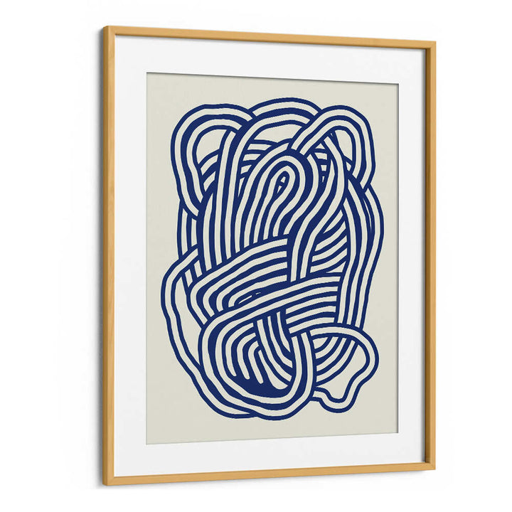 LINE ART ORGANIC SHAPE IN BLUE III , LINE ART PAINTINGS