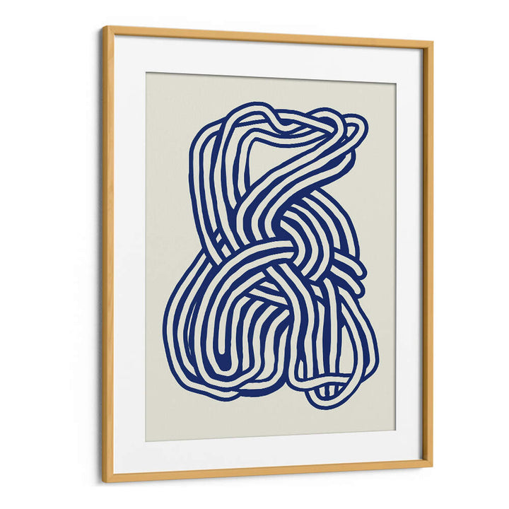 LINE ART ORGANIC SHAPE IN BLUE II  , LINE ART PAINTINGS