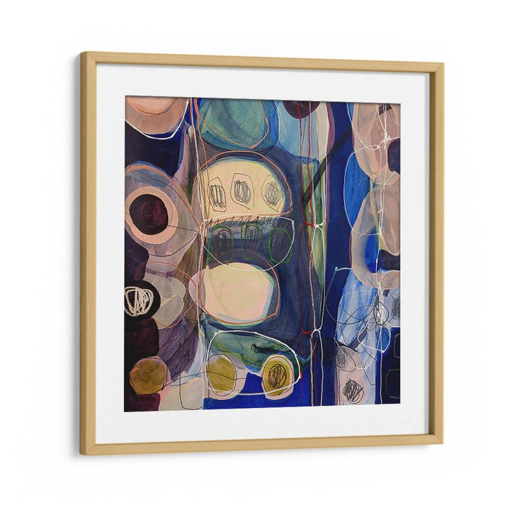 Vibrant abstract acrylic art, LITTLE MONSTERS I, enhances modern decor with fluid brush strokes and bold colors.