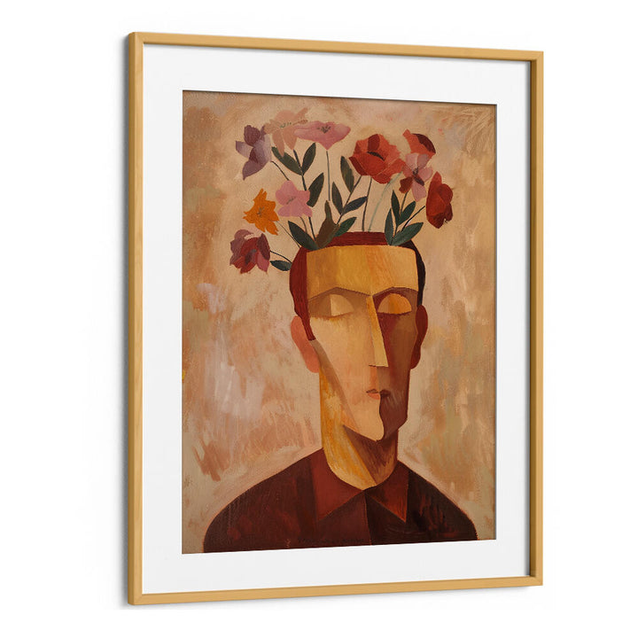 MAN WITH FLOWERS , PORTRAITS & FIGURATIVE ILLUSTRATIONS