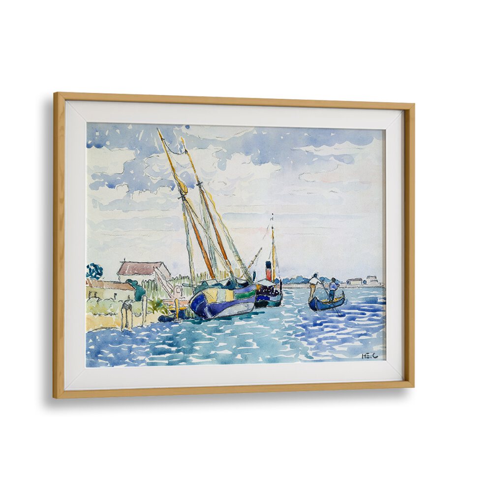 MARINE SCENE (BOATS NEAR VENICE) (1903) , VINTAGE PAINTINGS