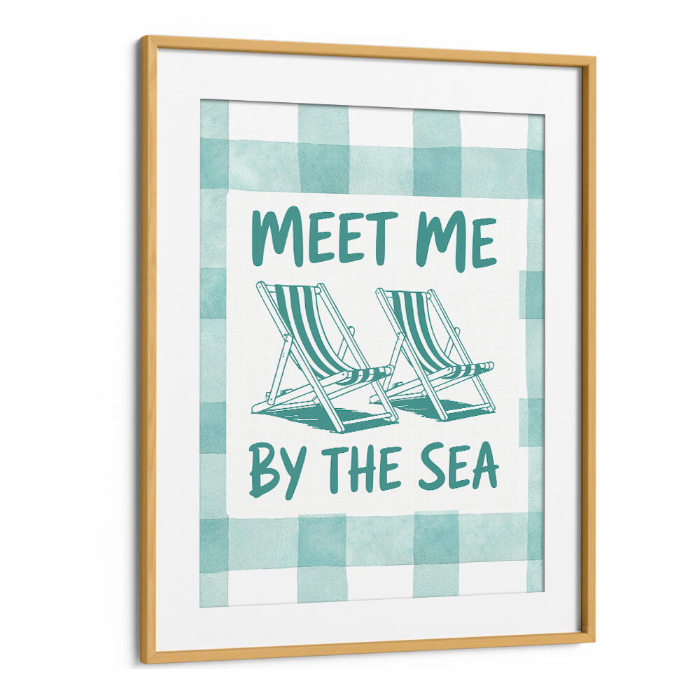 MEET ME BY THE SEA GREEN CHECKS , BEACH PAINTINGS
