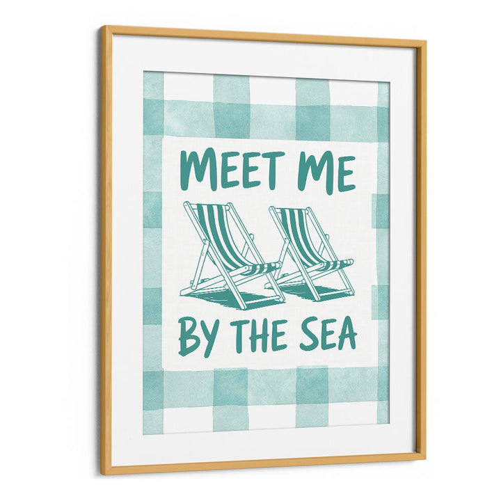 MEET ME BY THE SEA GREEN CHECKS , BEACH PAINTINGS