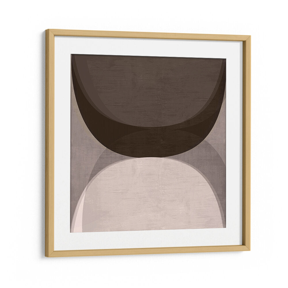 Stylish MODERN MOCHA II, GEOMETRIC ART PRINTS in a gold frame, perfect for contemporary home decor.