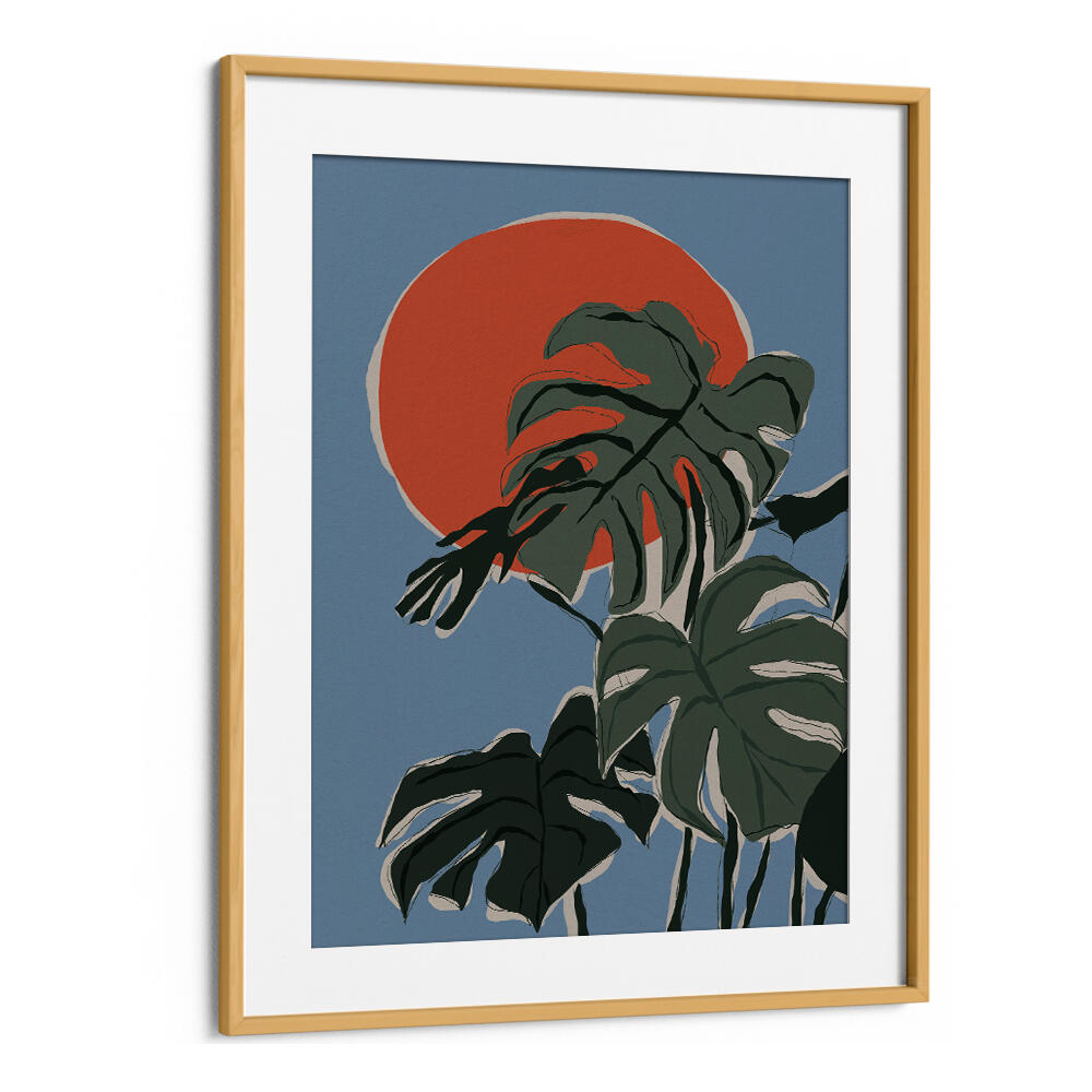 MONSTERA SUNSET , BOHO ART PAINTINGS