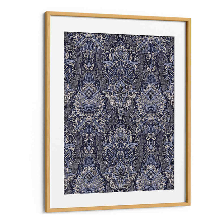 ORNATE FLORAL ELEGANCE MIDNIGHT BLUE , PATTERN ART PRINTS