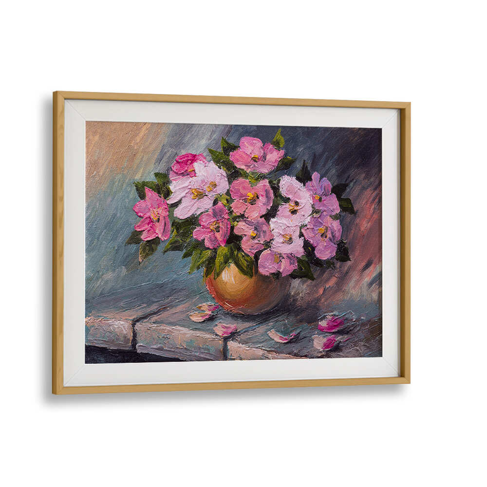 PINK FLOWERS , VINTAGE EUROPEAN PAINTINGS
