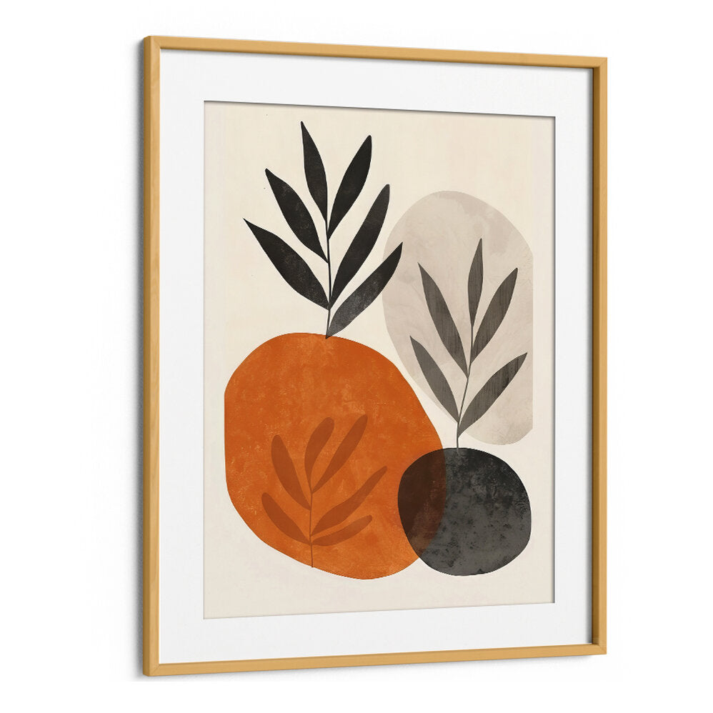 PAINTED SHAPES AND PLANTS III , BOHO ART PAINTINGS