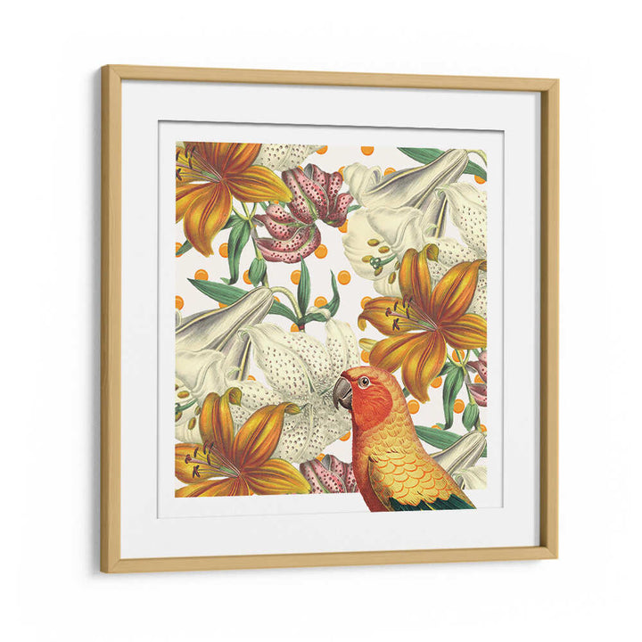 PARROT IN BLOOM , ANIMAL PAINTINGS