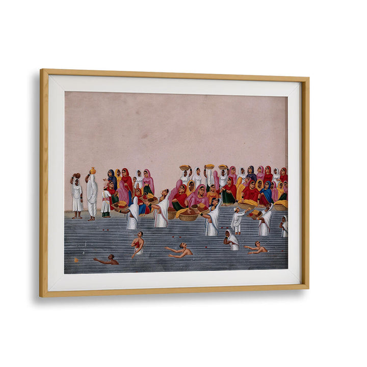 PEOPLE BATHING AND PRAYING IN RIVER GANGA