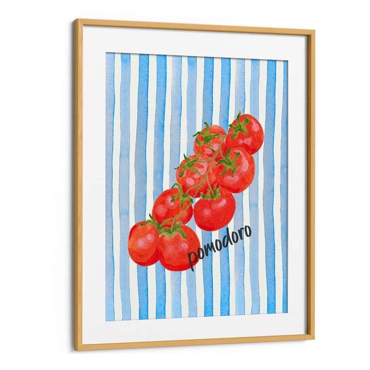 POMODORO ON BLUE STRIPES , KITCHEN POSTERS