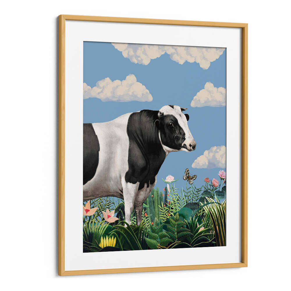 PORTRAITS OF HAPPY COWS , ANIMAL PAINTINGS
