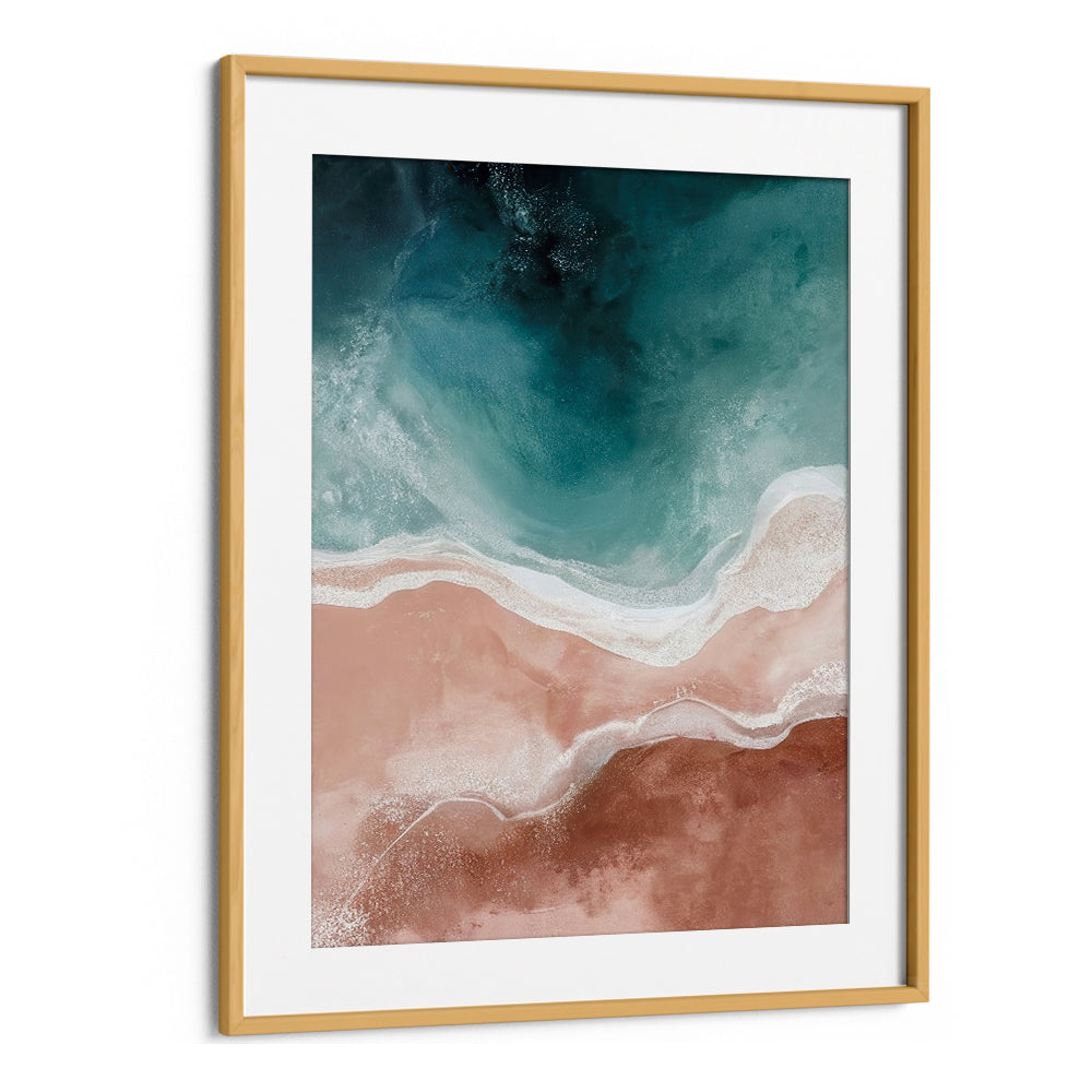 Serene abstract painting titled "QUIET SANDS AND GENTLE WAVES," ideal for tranquil home decor.