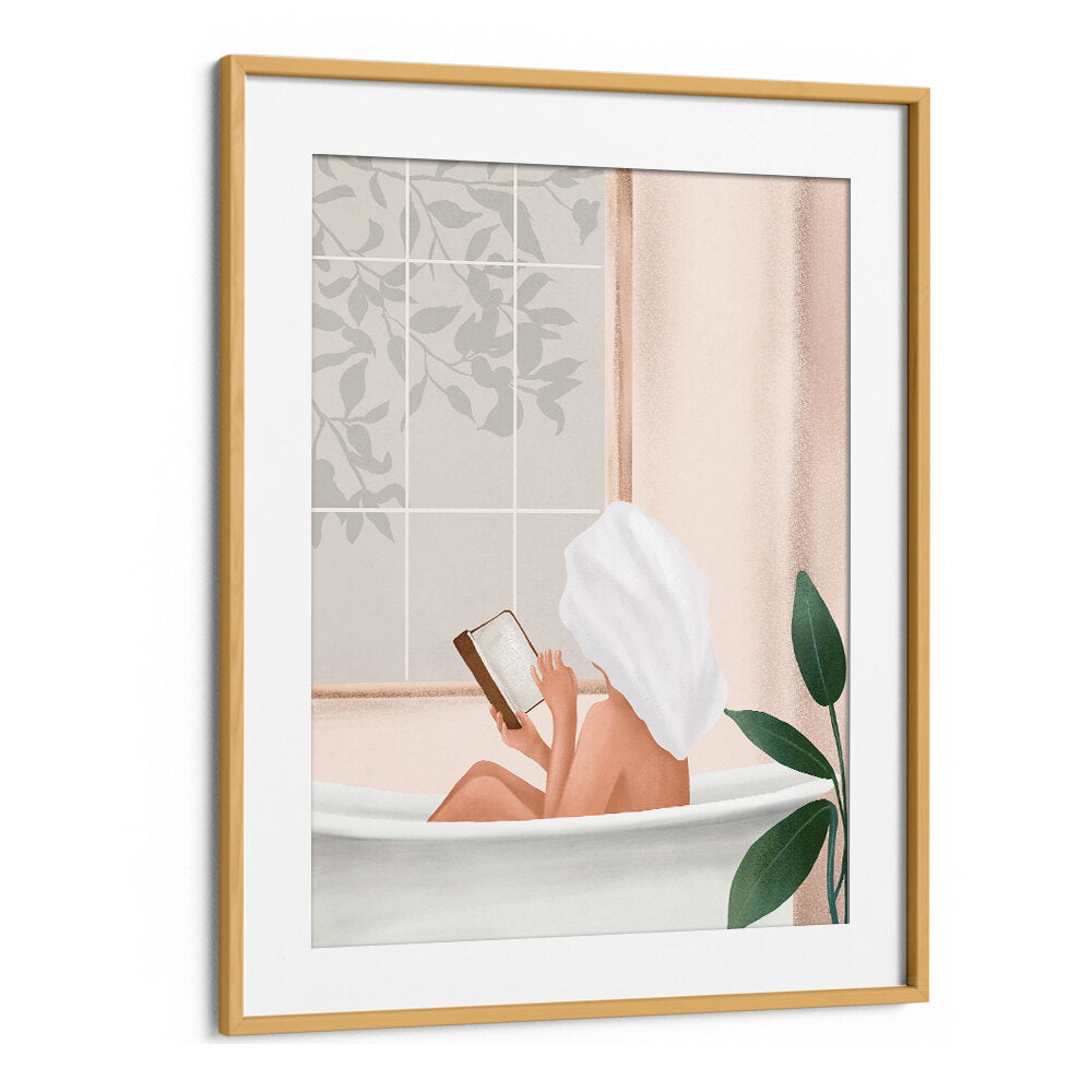 READING GIRL IN BATHTUB