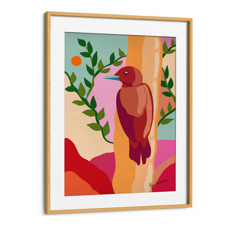 RUFUS WOODPECKER ABSTRACT ART