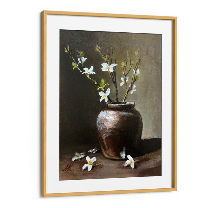 RUSTIC VASE WHITE FLOWERS