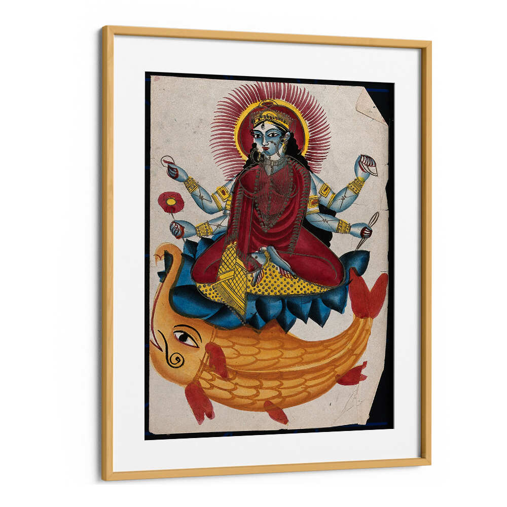 SARASWATI SITTING ON A LOTUS