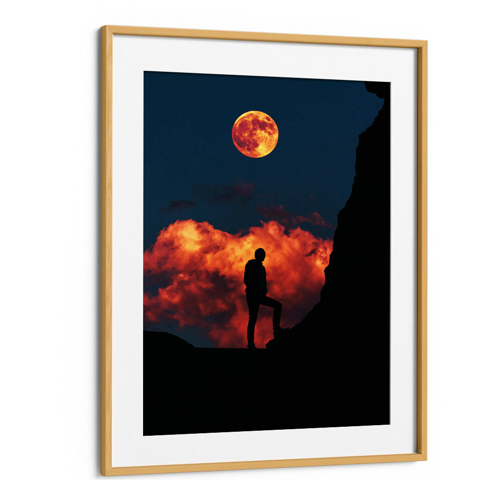 STANDING WITH MOON , SURREAL ART PRINTS