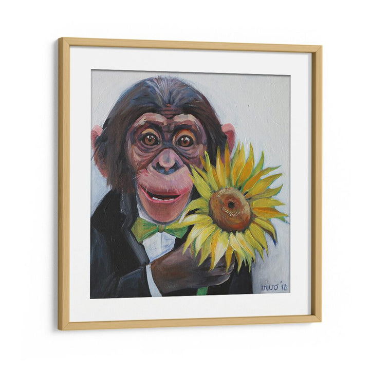 Whimsical SUNFLOWER SURPRISE, COMIC POSTERS featuring a monkey and sunflower, perfect for comic art enthusiasts.