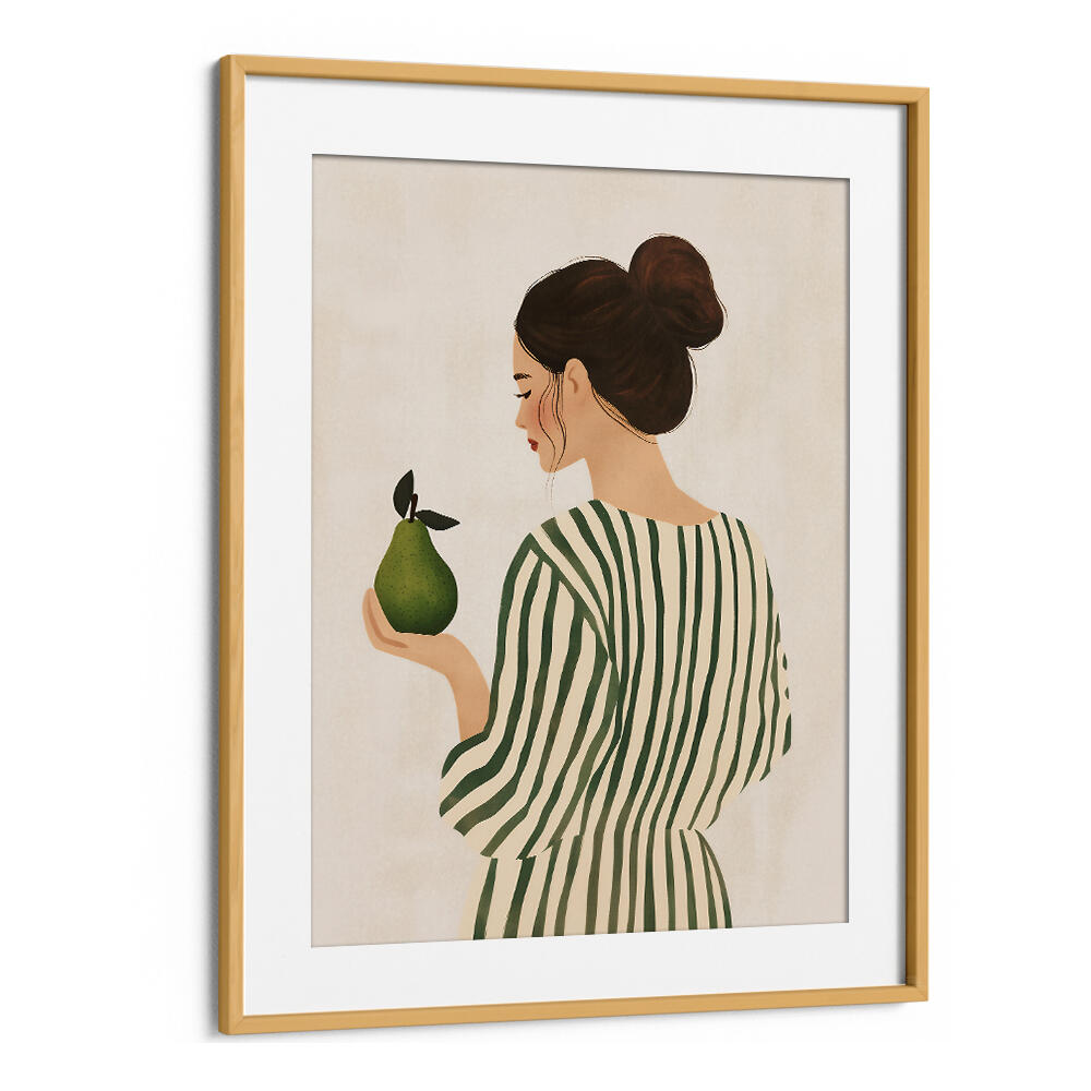 THE WOMAN AND THE PEAR , PORTRAITS & FIGURATIVE ILLUSTRATIONS
