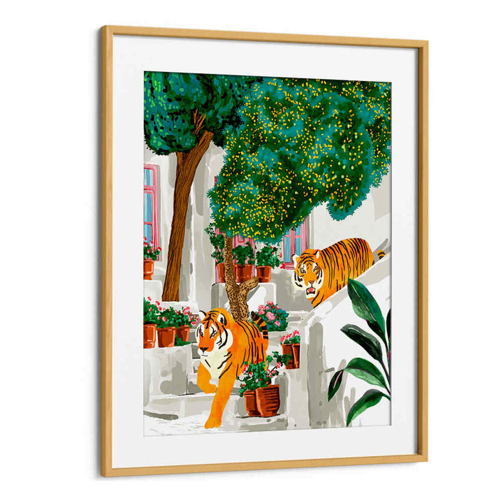 TIGERS IN GREECE , ANIMAL PAINTINGS