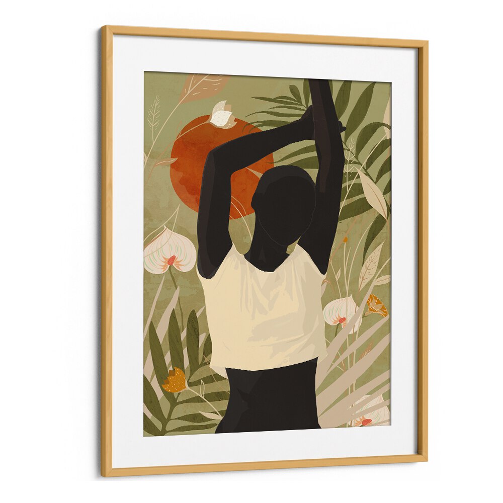 TROPICAL GIRL III, BOHO ART PAINTINGS showcases abstract beauty, perfect for enhancing your bohemian decor.