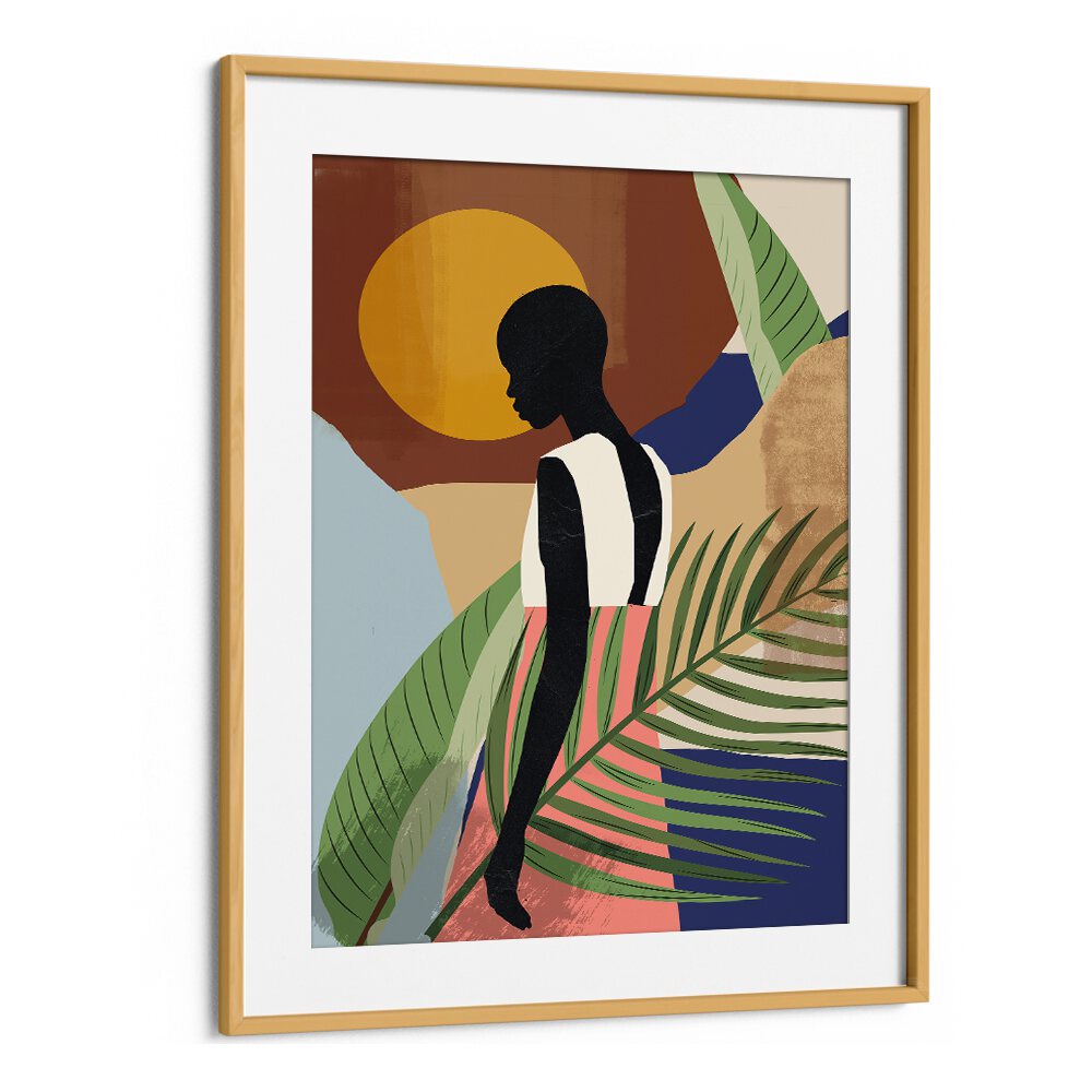 Vibrant TROPICAL GIRL SHAPE, BOHO ART PAINTINGS, showcasing bohemian decor with lively colors and dreamy designs.