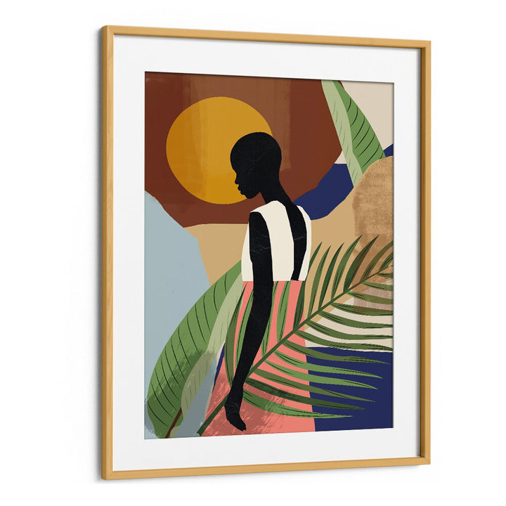 Vibrant TROPICAL GIRL SHAPE, BOHO ART PAINTINGS, showcasing bohemian decor with lively colors and dreamy designs.