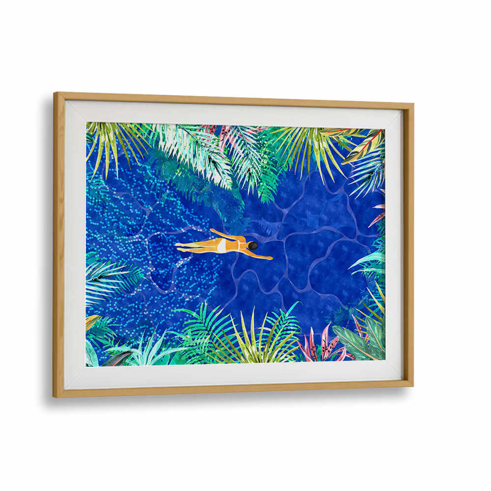 TROPICAL JUNGLE POOL , BEACH PAINTINGS