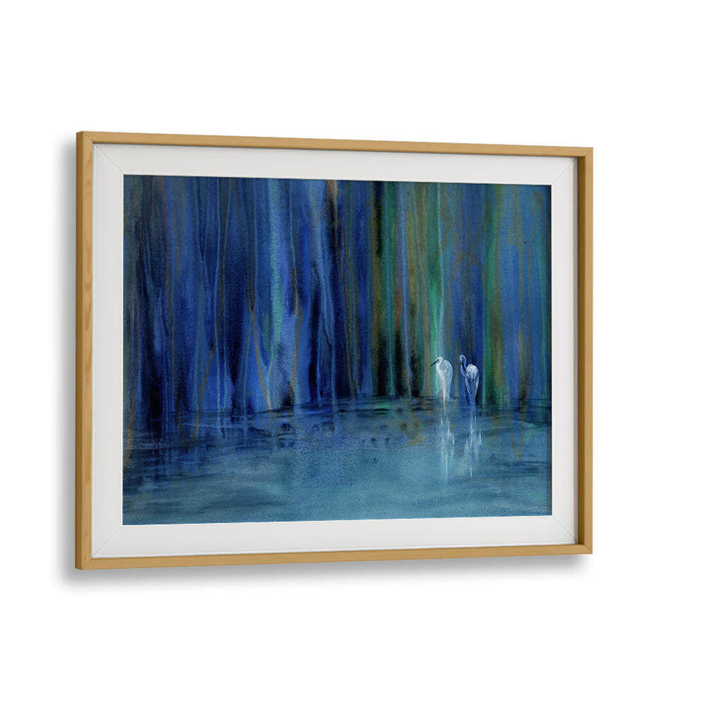 TWO EGRETS DETAIL , ABSTRACT PAINTINGS