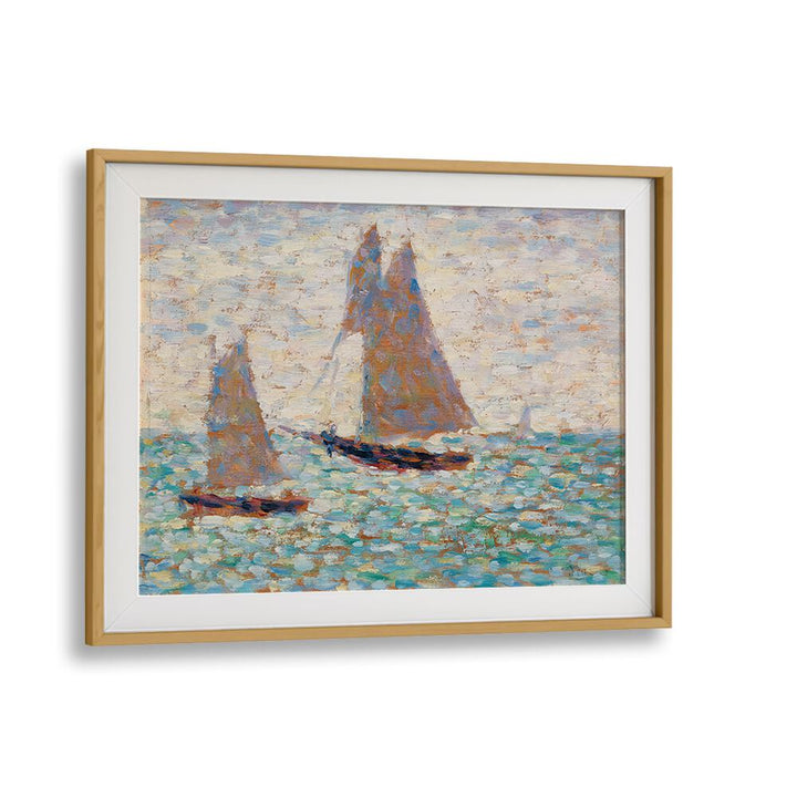 TWO SAILBOATS AT GRANDCAMP , VINTAGE PAINTINGS