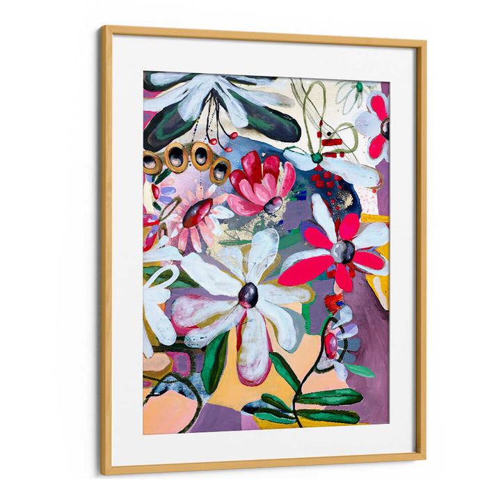 BOLD PINK AND WHITE PETALS , FLORAL FLOWER PAINTINGS