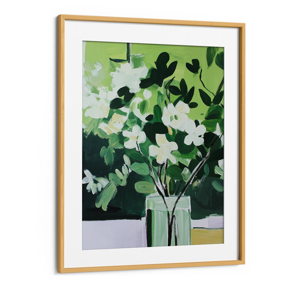 VIBRANT GREEN PALETTE , FLORAL FLOWER PAINTINGS