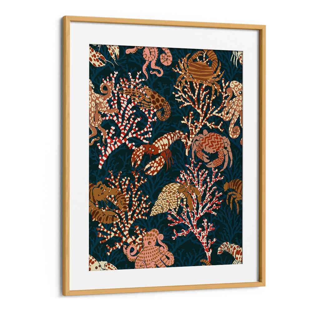 Vibrant CORAL REEF I beach paintings, showcasing colorful marine life, perfect for a coastal-inspired home decor.
