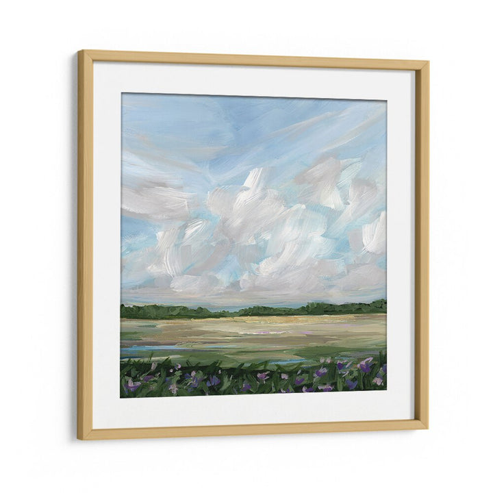A serene landscape painting from the WIND & WILDFLOWERS collection, showcasing gentle breezes and vibrant blooms.