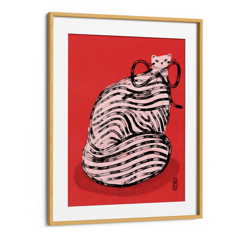 WHIMSICAL RED STRIPED CAT