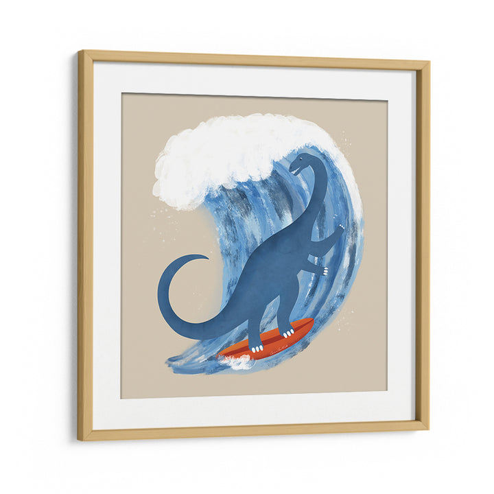 WHIMSICAL SURFING DINOSAUR