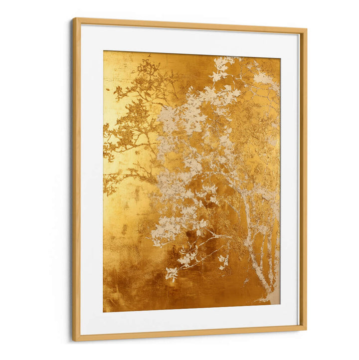 WHITE AND GOLD NATURE LANDSCAPE II , FLORAL FLOWER PAINTINGS