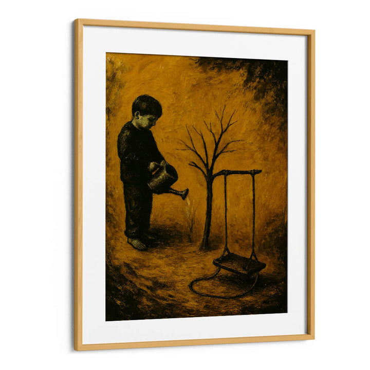 WOMAN BESIDE THE BARREN TREE , EXPRESSIONISM PAINTINGS