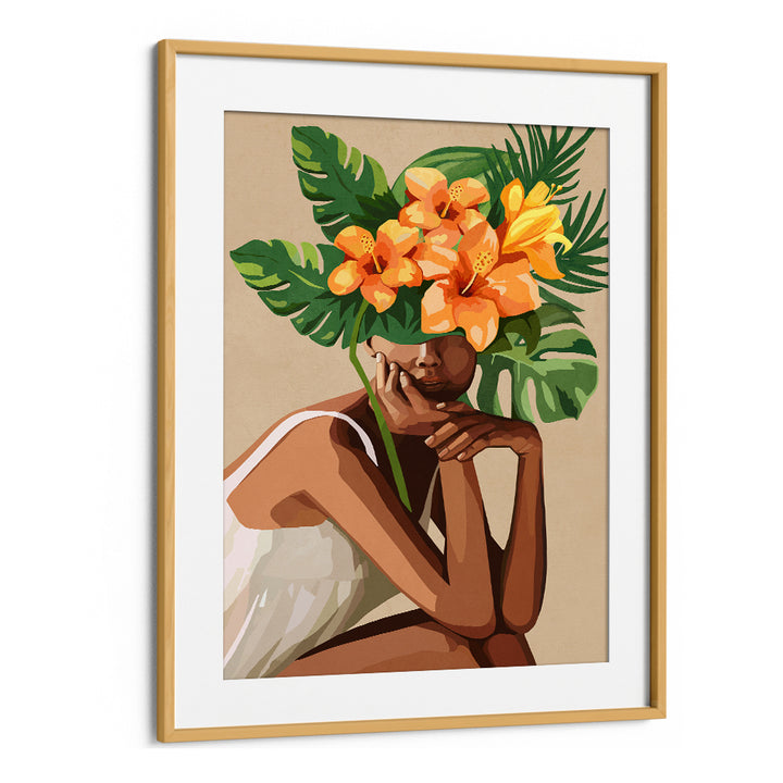 WOMAN WITH LEAVES, SURREAL ART PRINTS