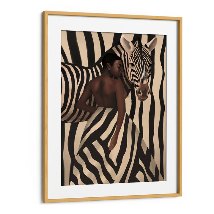WOMAN AND ZEBRA, SURREAL ART PRINTS