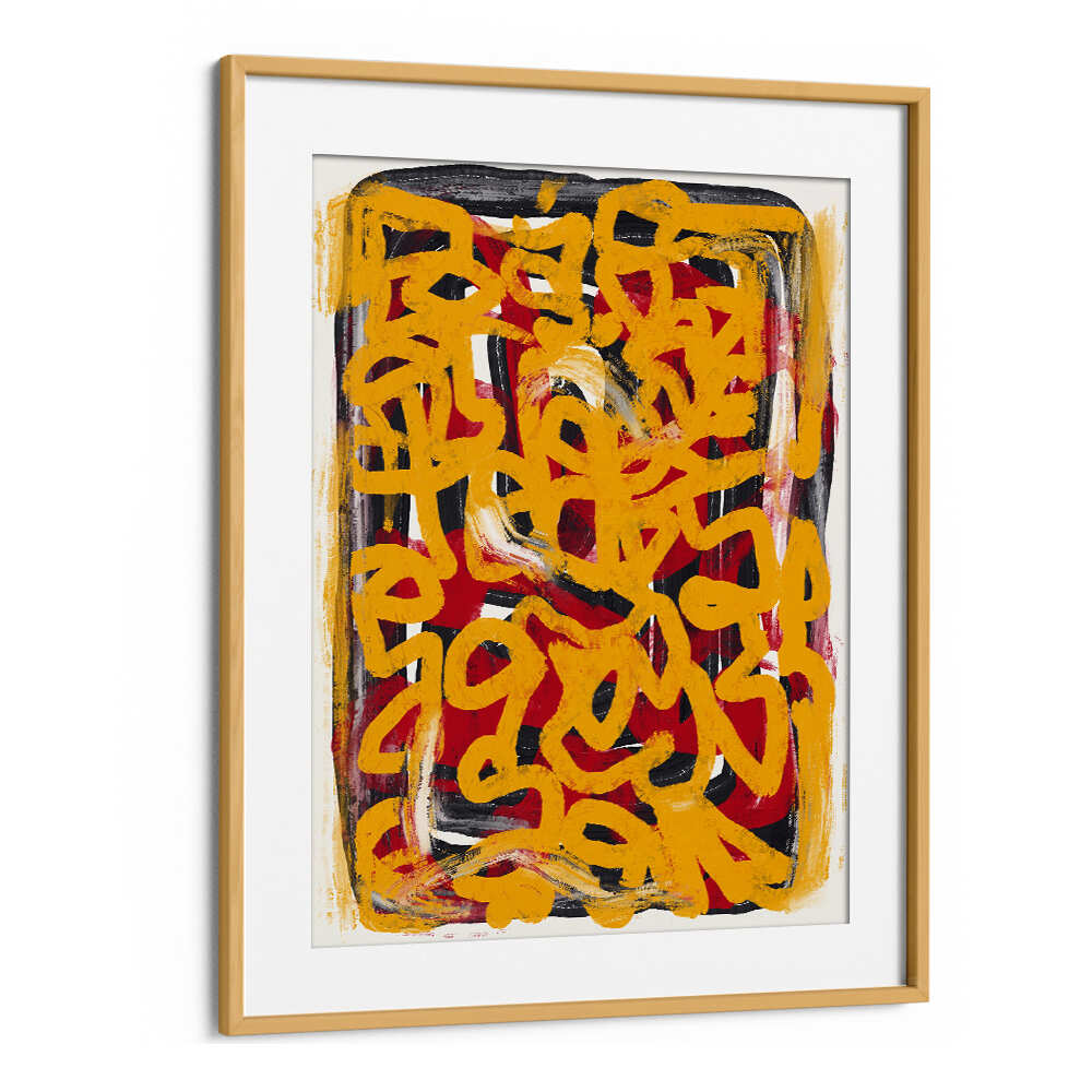 YELLOW DOTTED LINE ART ABSTRACT , LINE ART PAINTINGS
