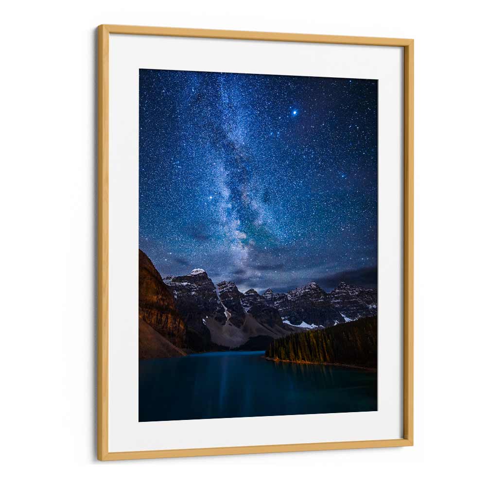 MORAINE LAKE UNDER THE NIGHT SKY BY MICHAEL ZHENG , LANDSCAPE PHOTO PRINTS