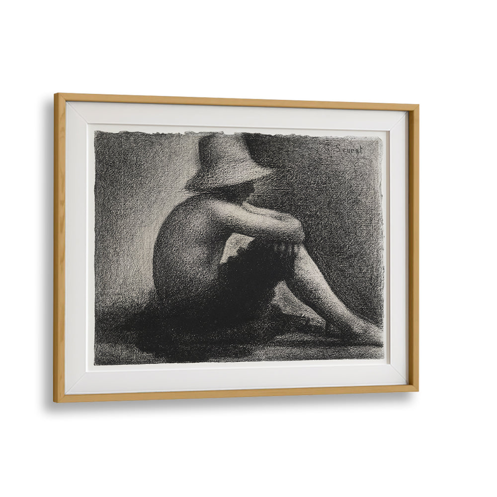 SEATED BOY WITH STRAW HAT, STUDY FOR BATHERS AT ASNIÈRES (CA. 1883–1884) , VINTAGE PAINTINGS