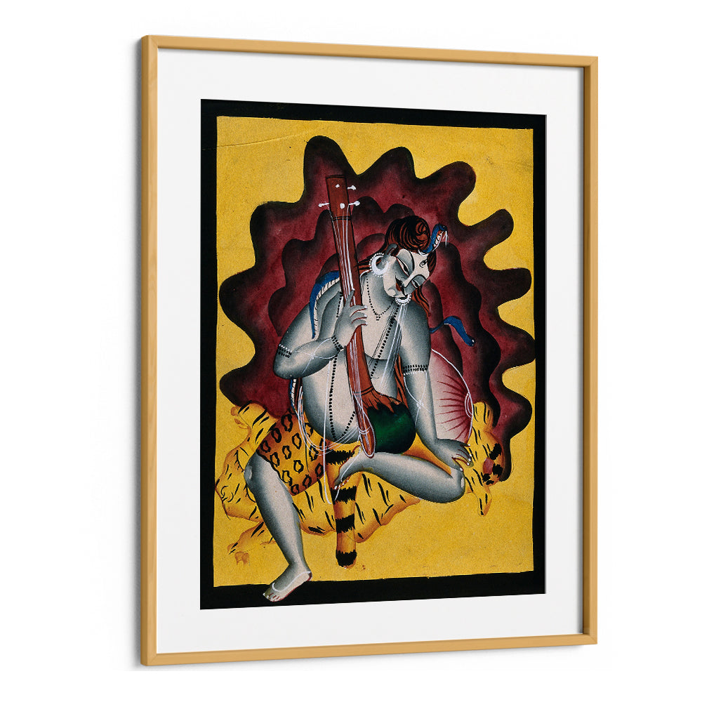 SHIVA SITS ON A TIGER SKIN , INDIAN ART PAINTINGS