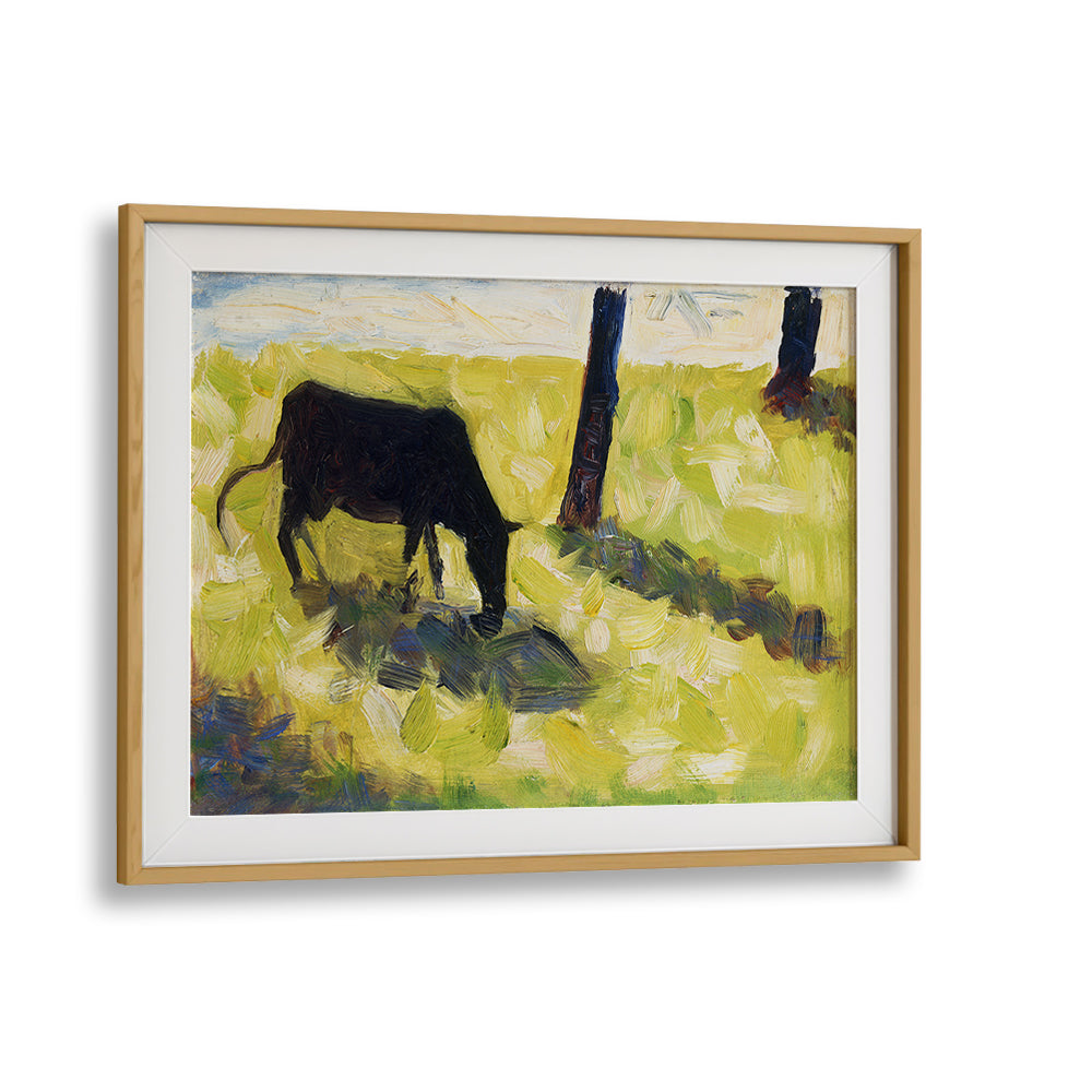 BLACK COW IN A MEADOW (CA. 1881) , VINTAGE PAINTINGS