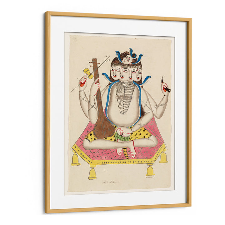 SHIVA DURING 19TH CENTURY PAINTING , INDIAN ART PAINTINGS