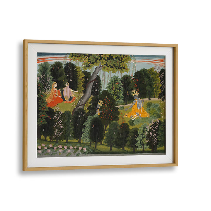 SAKHI PERSUADES RADHA TO MEET KRISHNA, , INDIAN ART PAINTINGS